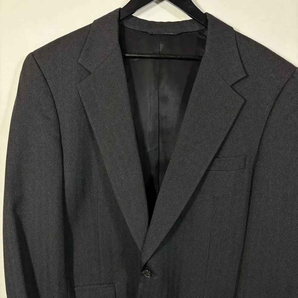 Burberrys Wool Blazer Mens 42S (Estimated) Gray Pinstripe Vintage Burberry